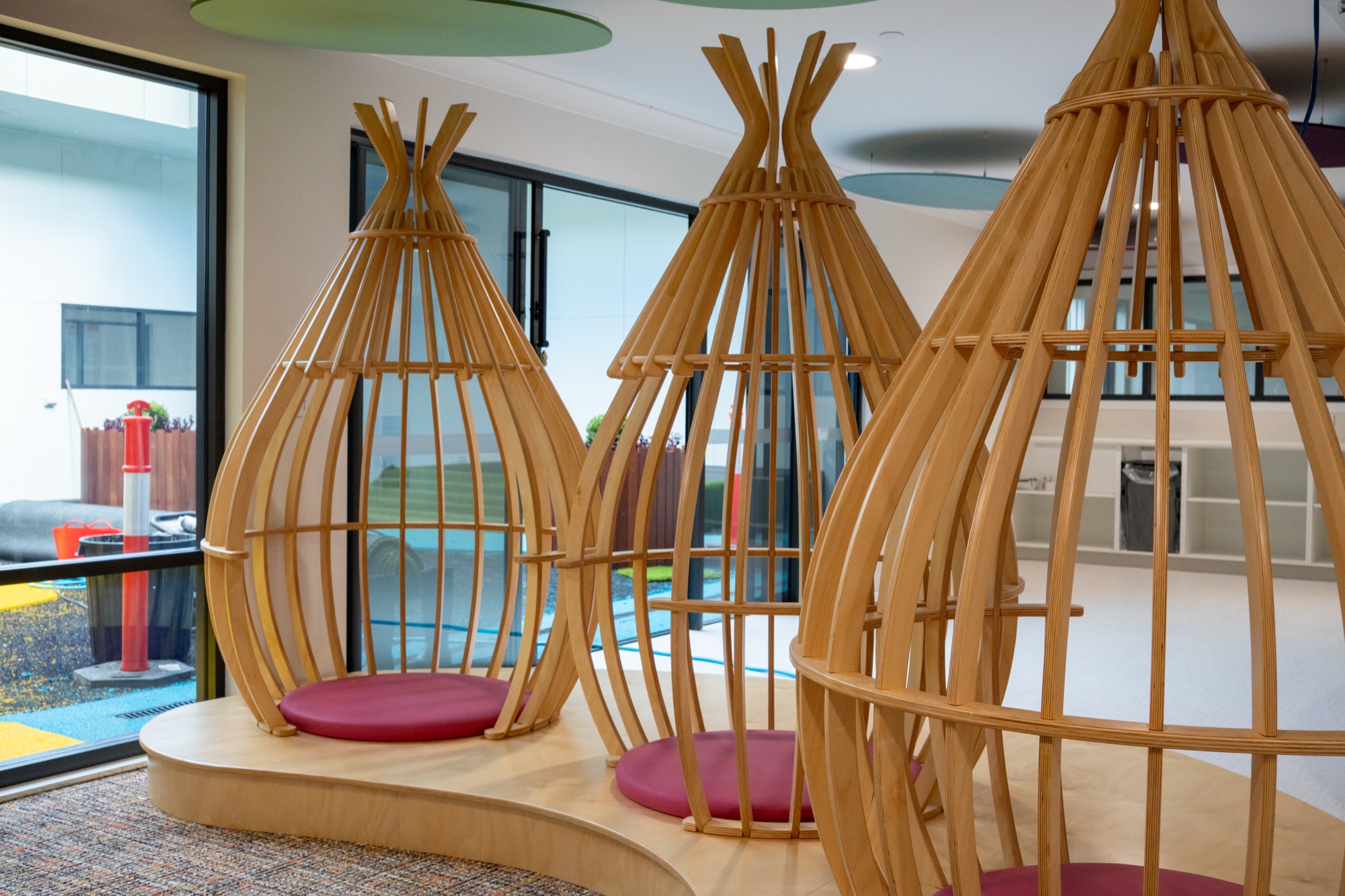 Bamboo teepee reading nooks